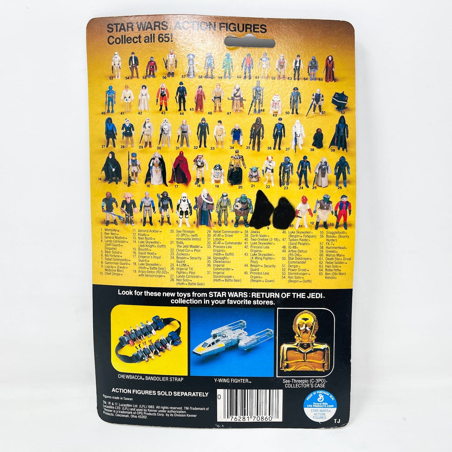 Vintage Kenner Star Wars MOC Bib Fortuna ROTJ 65A Back - Mint on Card