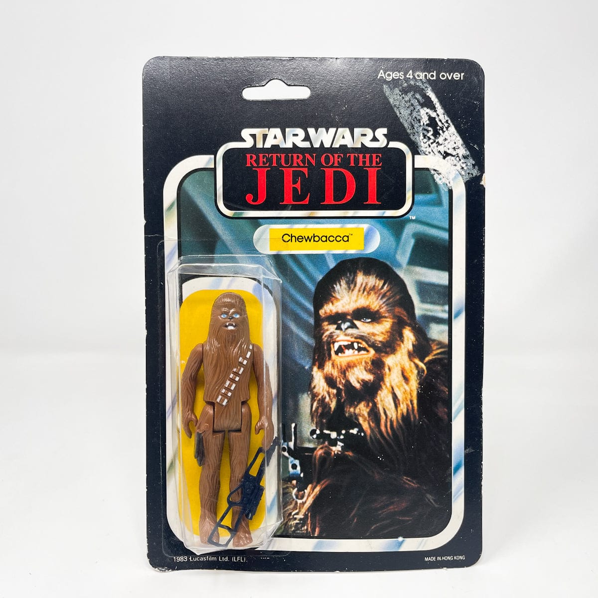 Vintage Kenner Star Wars MOC Chewbacca ROTJ Palitoy 65D w/ Clipper Sticker - Mint on Card