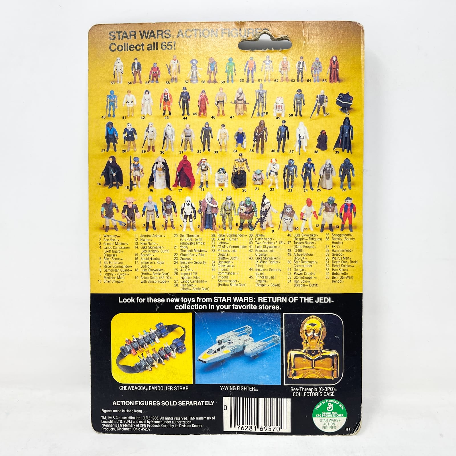 Vintage Kenner Star Wars MOC Klaatu ROTJ 65B-back  - Mint on Card