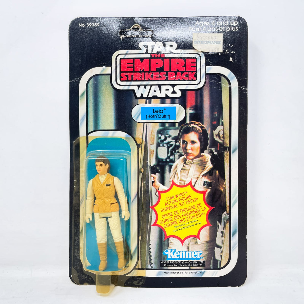 Vintage Kenner Star Wars MOC Leia (Hoth Outfit) ESB 41A-back Canadian Cardback - Mint on Card - Vintage Kenner 1981