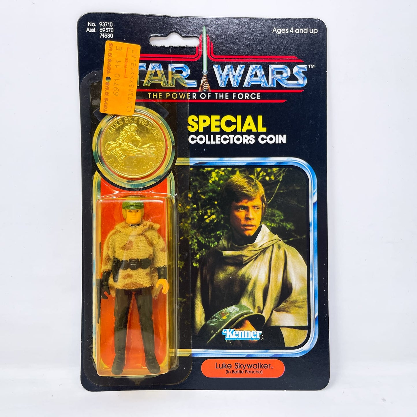 Vintage Kenner Star Wars MOC Luke Skywalker Battle Poncho POTF 92-Back - Mint on Card