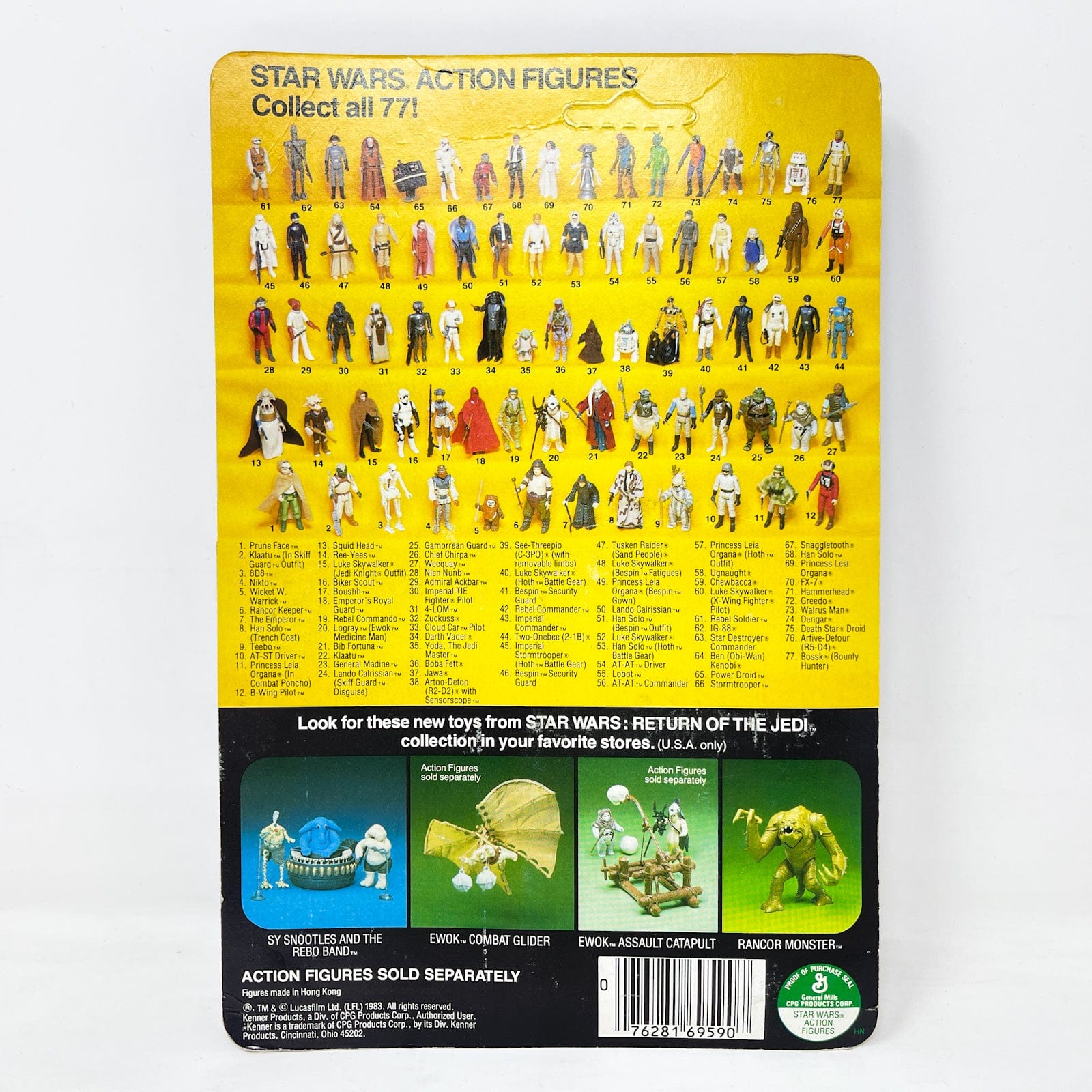 Vintage Kenner Star Wars MOC Rancor Keeper ROTJ 77A-back - Mint on Card