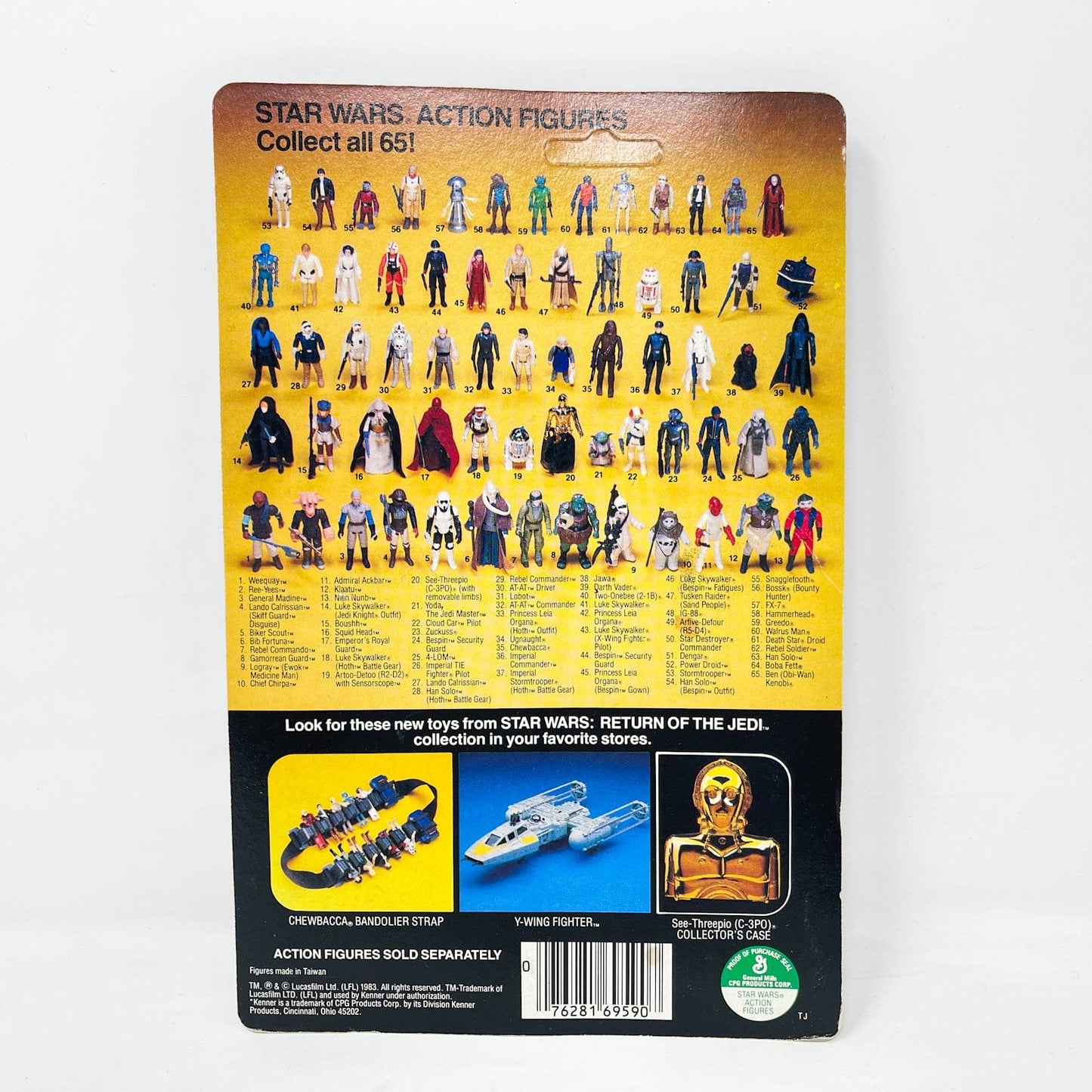 Vintage Kenner Star Wars MOC Ree-Yees ROTJ 65B - Mint on Card Star Wars Vintage