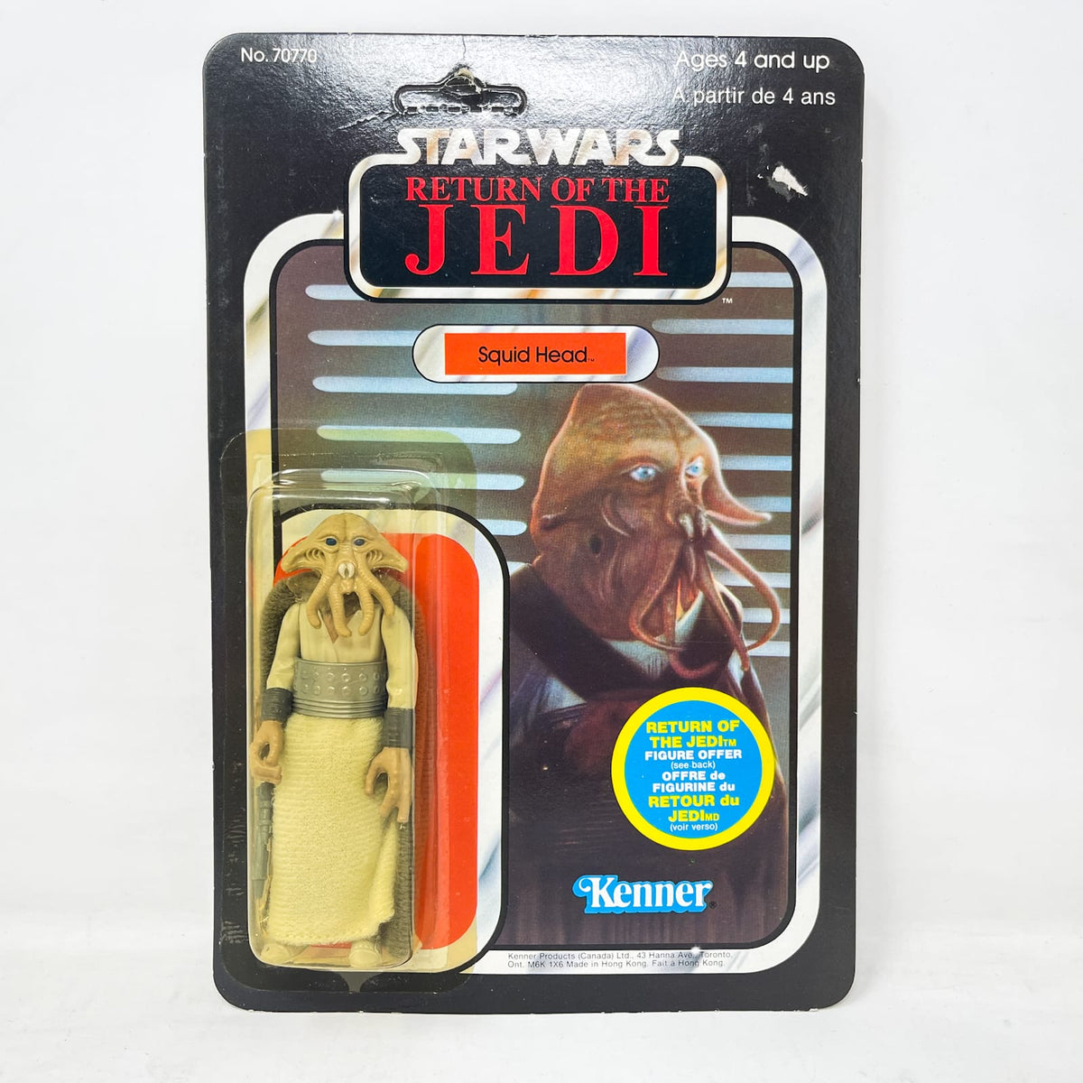 Vintage Kenner Star Wars MOC Squidhead Canadian ROTJ 65A - Mint on Card