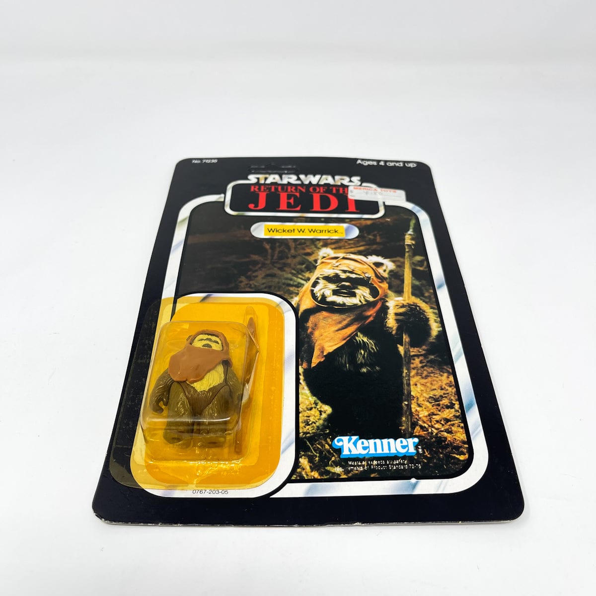 Vintage Kenner Star Wars MOC Wicket 77A-back  - Mint on Card