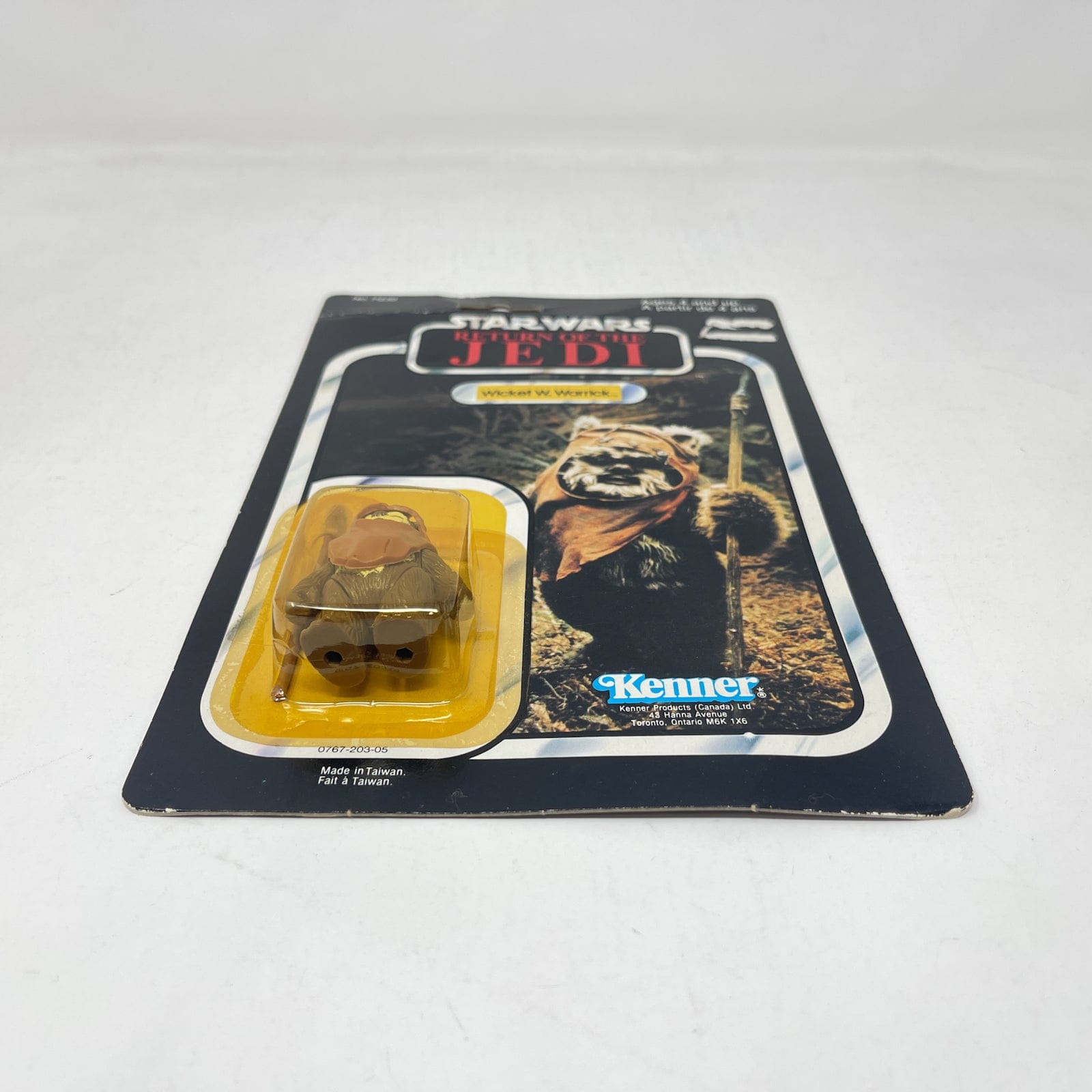 Vintage Kenner Star Wars MOC Wicket Kenner Canada ROTJ 77A-back - Mint on Card