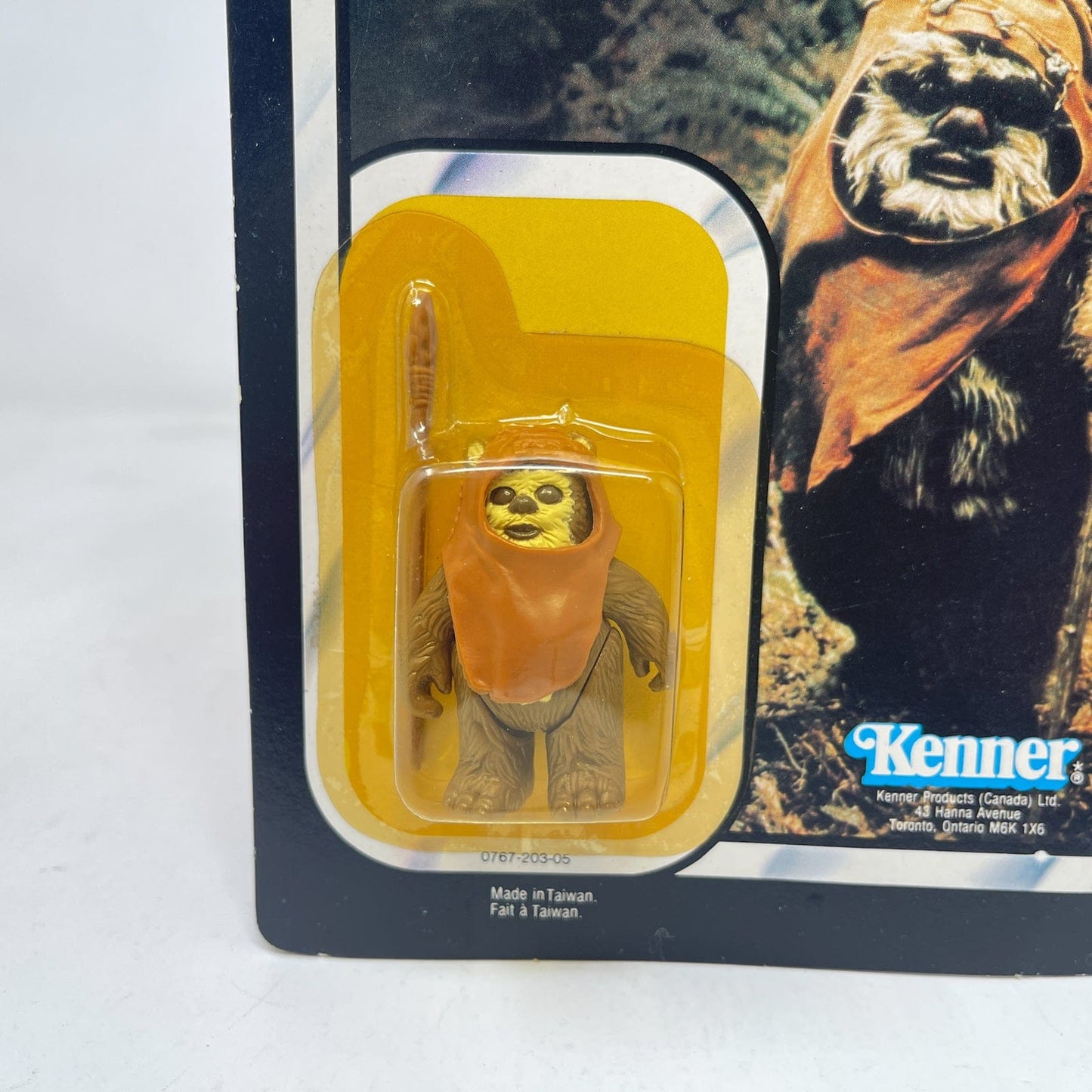 Vintage Kenner Star Wars MOC Wicket Kenner Canada ROTJ 77A-back - Mint on Card