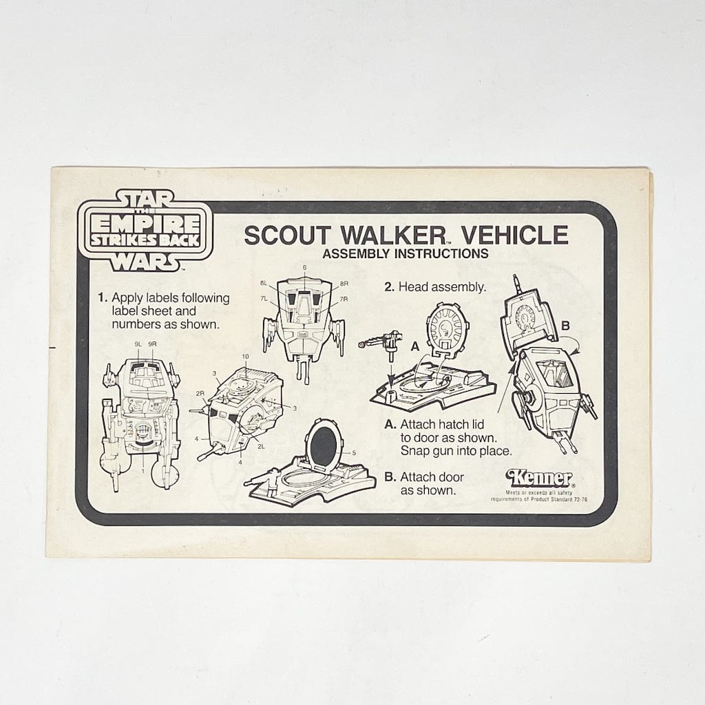 Vintage Kenner Star Wars Paper ESB AT-ST Scout Walker Instructions