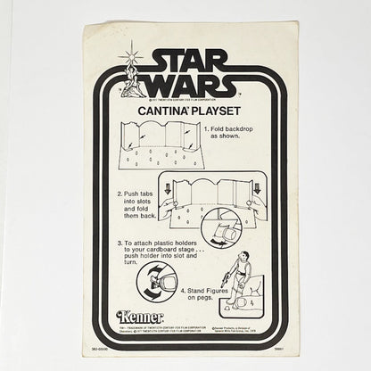 Vintage Kenner Star Wars Paper Star Wars Cantina Adventure Playset Instructions