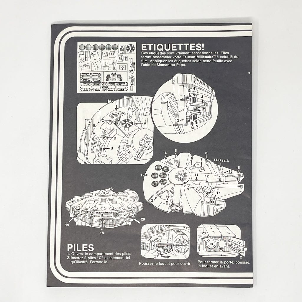 Vintage Kenner Star Wars Paper Star Wars Millennium Falcon Instructions - Kenner Canada