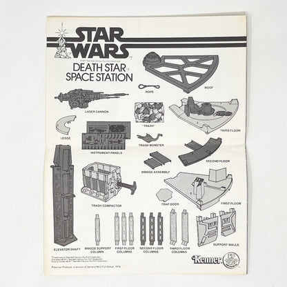 Vintage Kenner Star Wars Paper SW Death Star Space Station Instructions