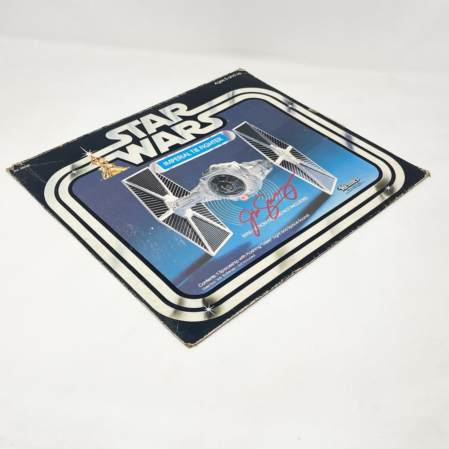 Vintage Kenner Star Wars Paper Swearingen Autographed TIE Fighter Box Front