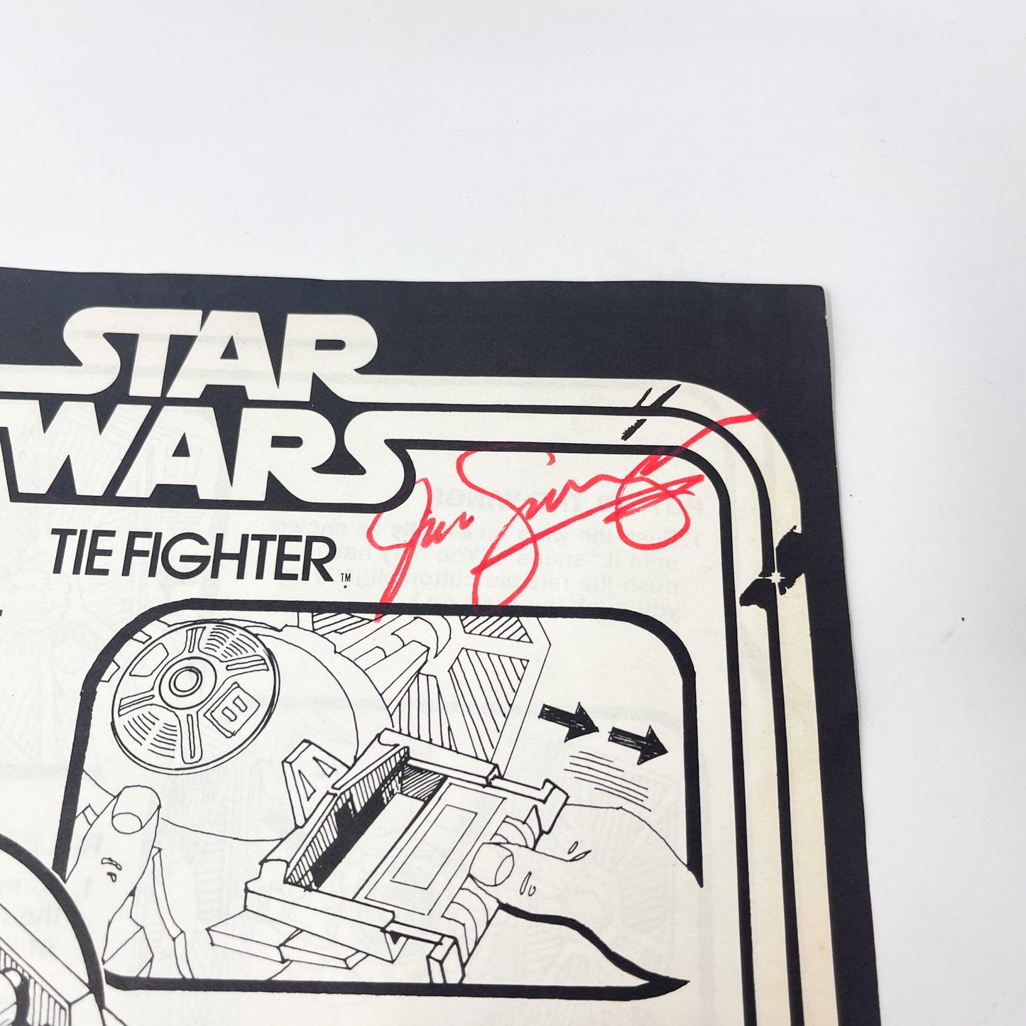 Vintage Kenner Star Wars Paper Swearingen Autographed TIE Fighter Instructions Kenner