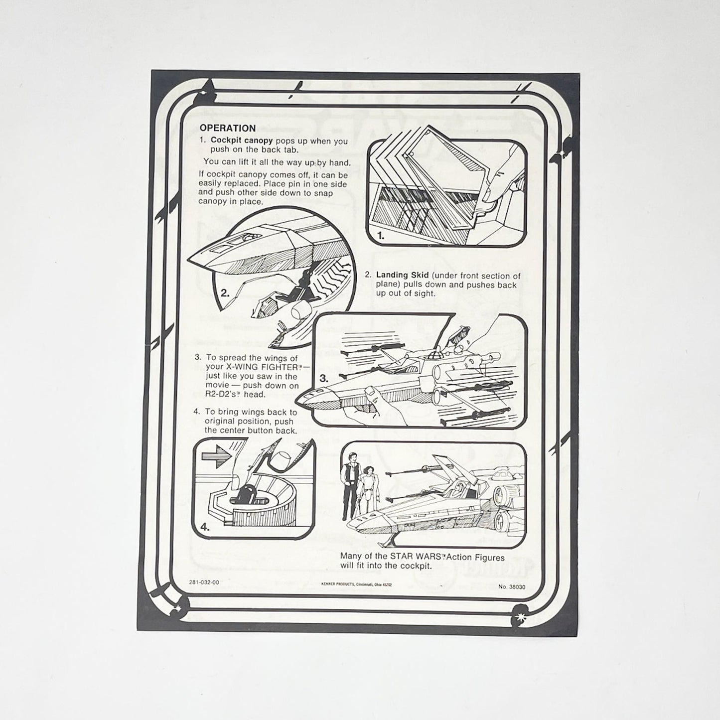 Vintage Kenner Star Wars Paper Swearingen Autographed X-Wing Instructions Kenner