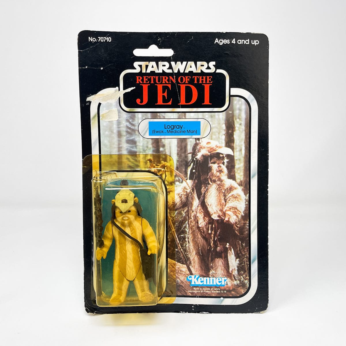 Vintage Kenner Star Wars Toy Logray ROTJ 77A-back  - Mint on Card