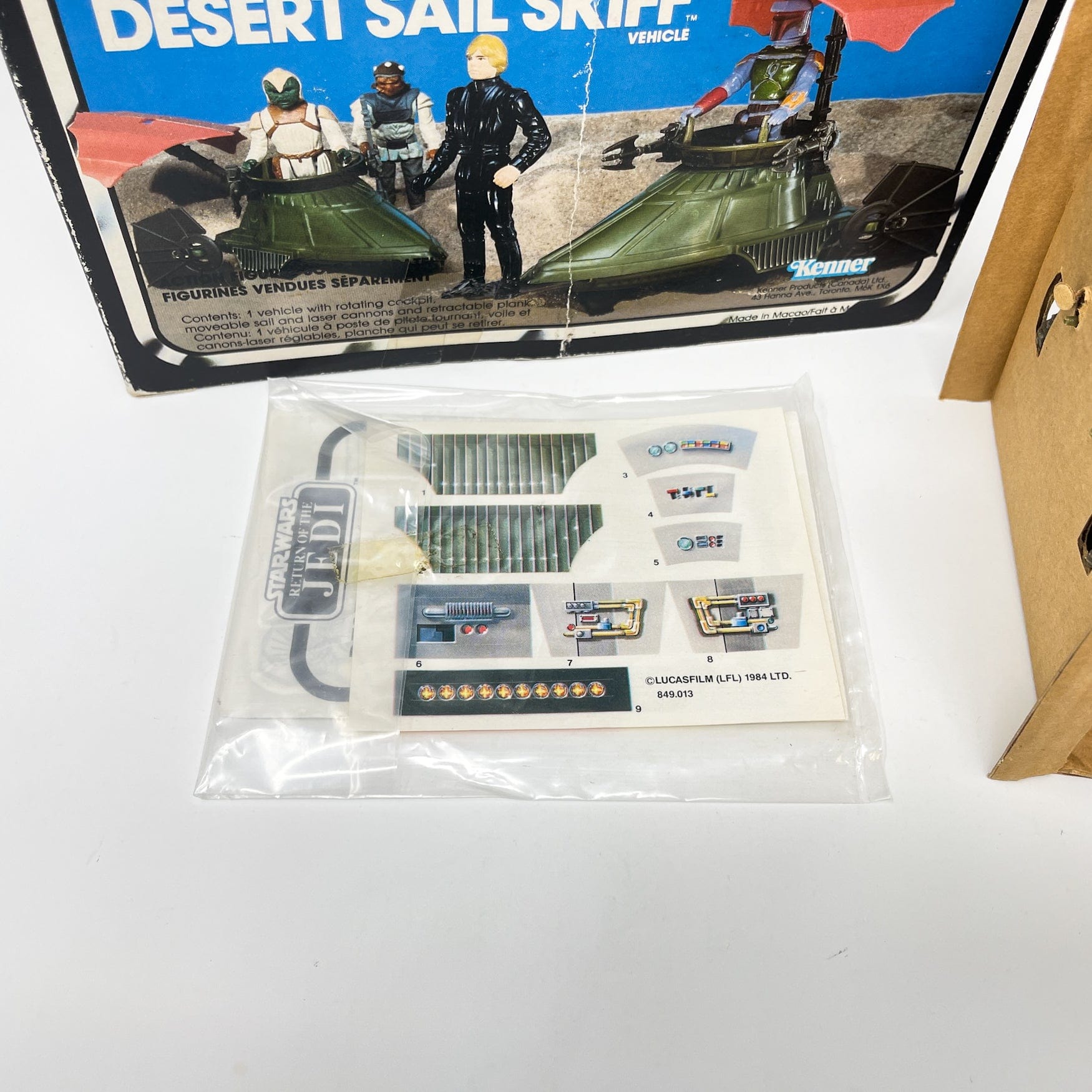 Vintage Kenner Star Wars Vehicle Mini-Rig Desert Sail Skiff - Canadian ROTJ Box