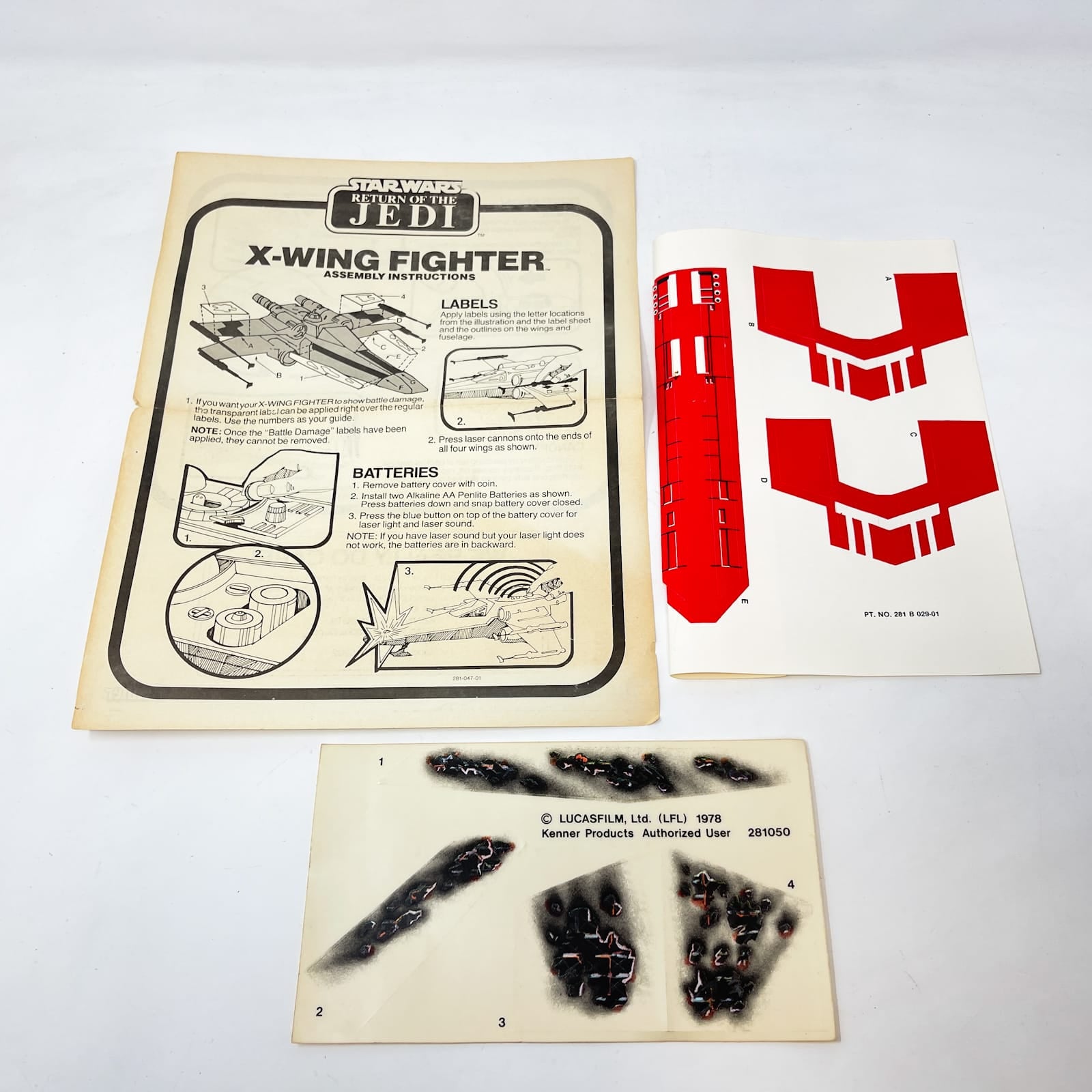 Vintage Kenner Star Wars Vehicle X-Wing Battle Damaged - Complete in ROTJ Box