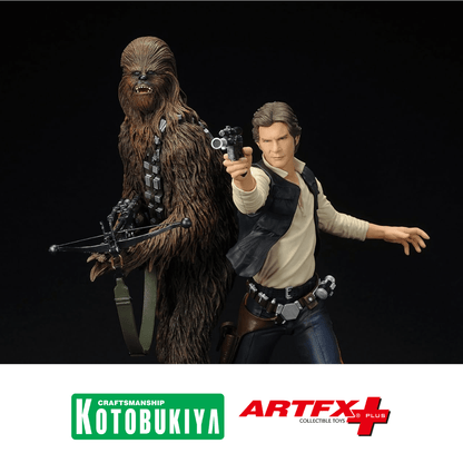 Vintage Kotobukiya ARTFX Star Wars Statues & Busts Han Solo & Chewbacca 1/10 scale PVC statue - Kotobukiya ARTFX