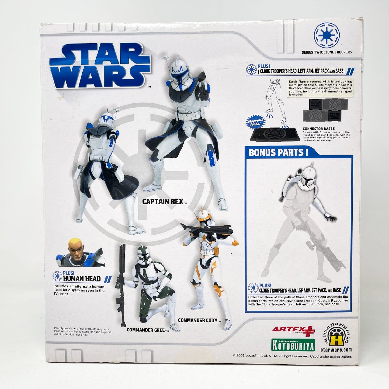 Vintage Kotobukiya ARTFX Star Wars Statues & Busts Kotobukiya Clone Troopers Set of 3 (Cody, Gree, Rex + Bonus) - Series 2 (2009) - Sealed