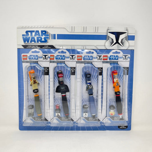 Vintage Lego Star Wars Lego Minifigure LEGO Star Wars Pen 4-Pack (2008) Tusken Raider / Darth Maul / Jango Fett / Luke X-Wing Pilot - Lego Minifigures - Retired