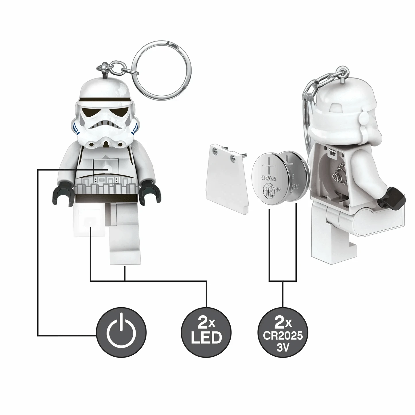 Vintage Lego Star Wars Lego Minifigure LEGO Star Wars Stormtrooper Keychain Flashlight