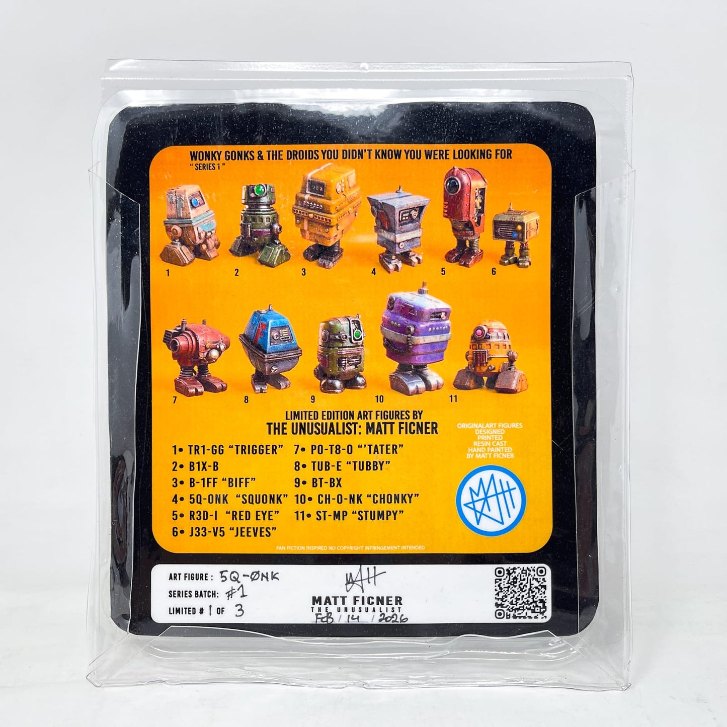 Vintage Matt Ficner Star Wars Customs Custom Figure – Wonky Gonks 5Q-0NK "Sq0nk" 3.75" Action Figure Star Wars