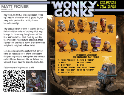 Vintage Matt Ficner Star Wars Customs Custom Figure – Wonky Gonks ST-MP "Stumpy" 3.75" Action Figure Star Wars