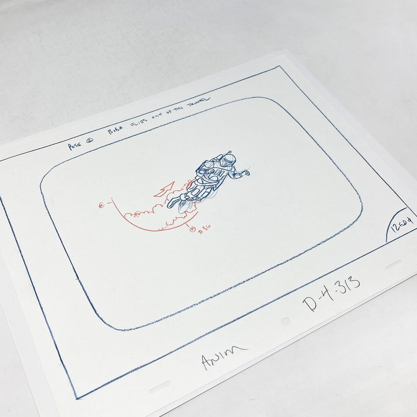 Vintage Nelvana Star Wars Non-Toy Boba Fett - DROIDS Cartoon Original Layout Pose Artwork