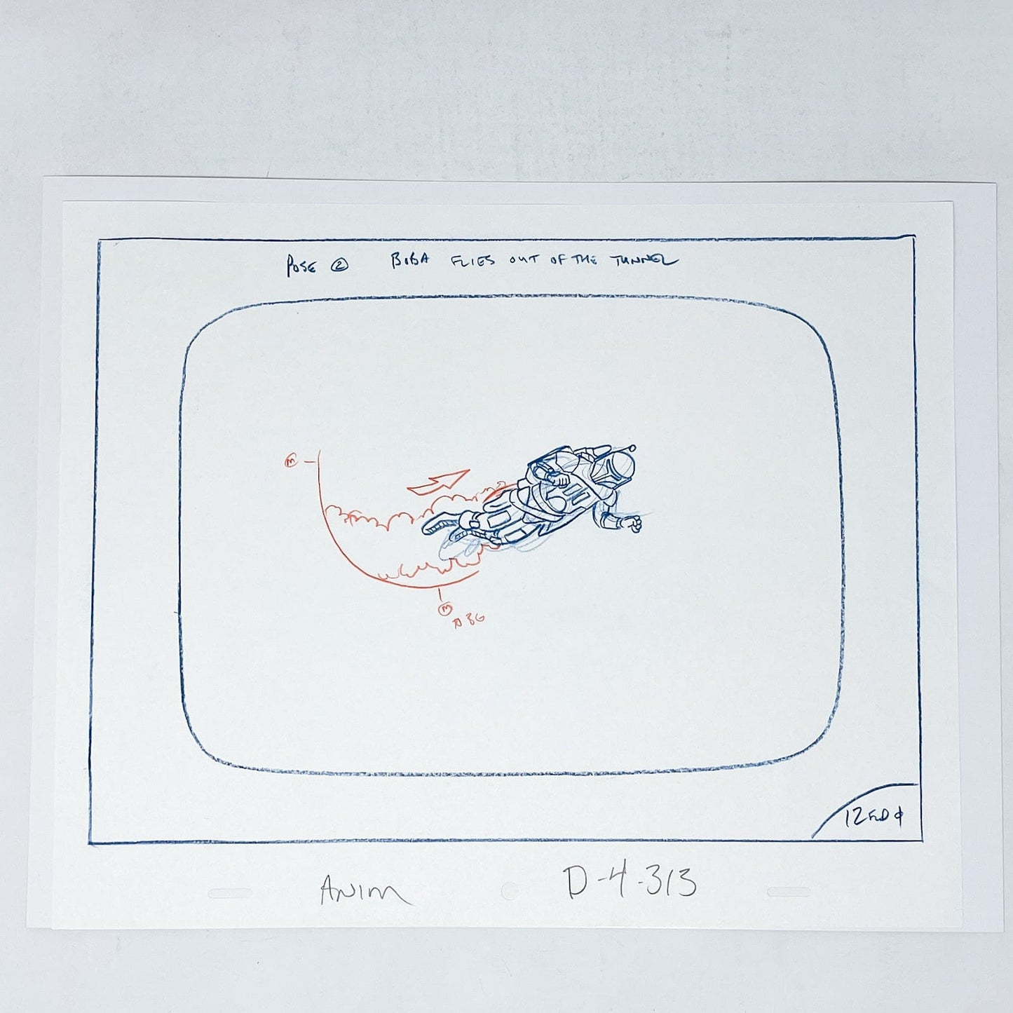 Vintage Nelvana Star Wars Non-Toy Boba Fett - DROIDS Cartoon Original Layout Pose Artwork