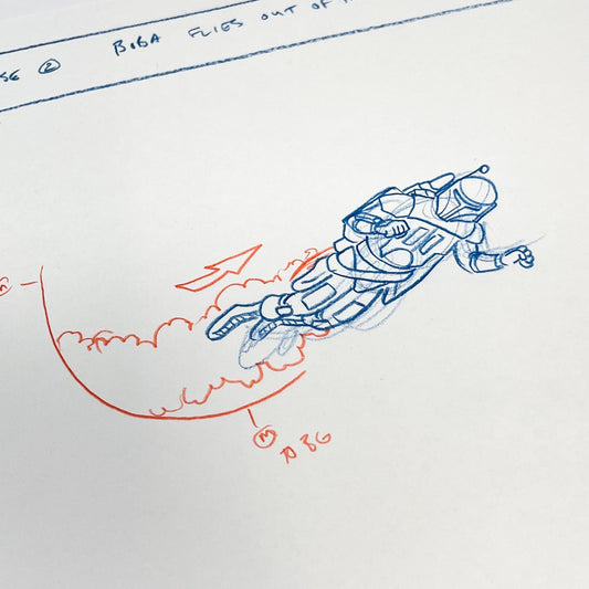 Vintage Nelvana Star Wars Non-Toy Boba Fett - DROIDS Cartoon Original Layout Pose Artwork