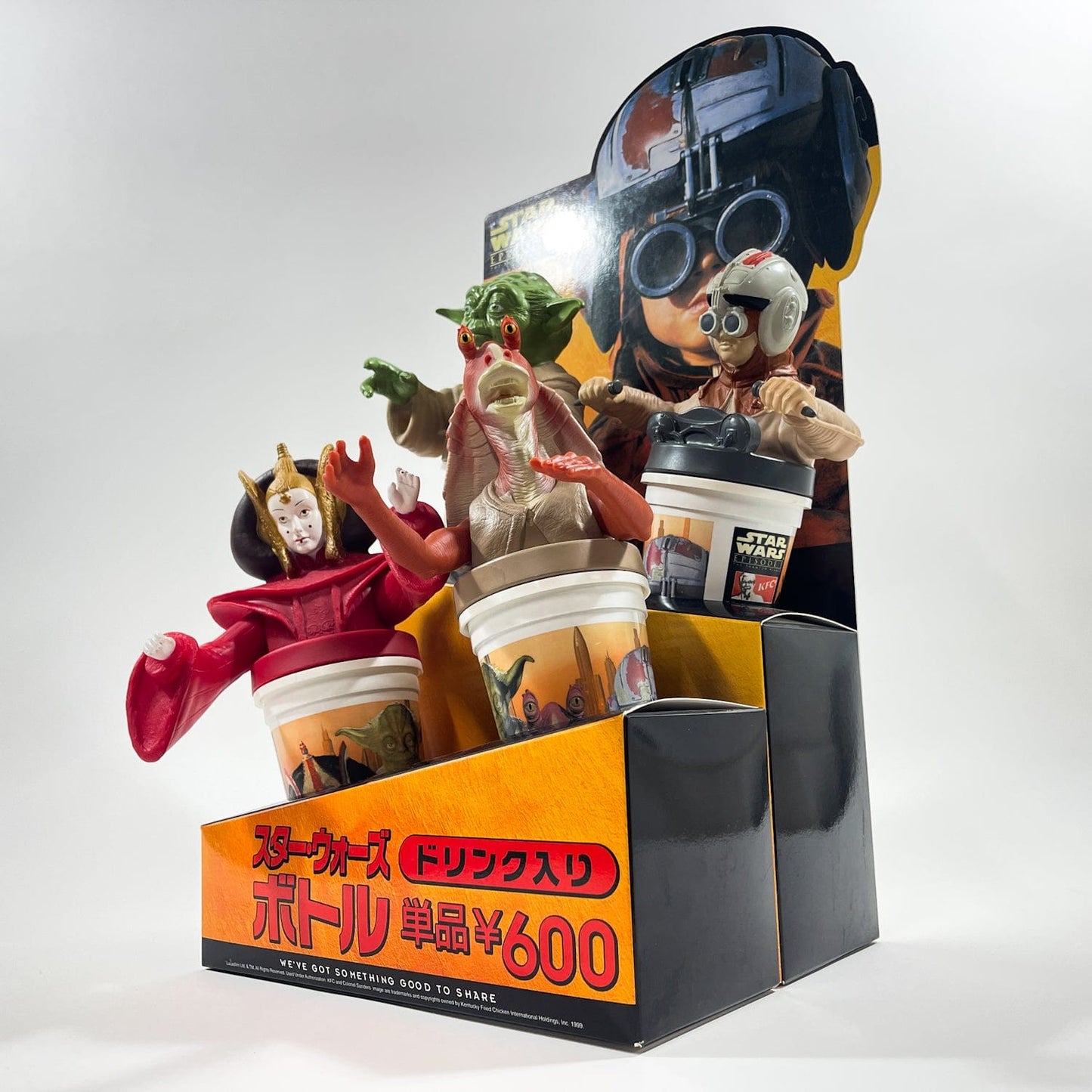 Vintage Pepsi Star Wars Ads KFC Japan Star Wars Episode 1 Cup Toppers Counter Display