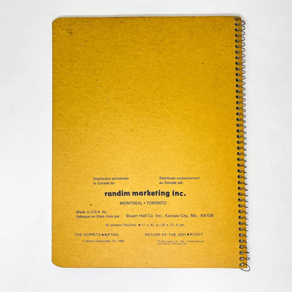 Vintage Randim Marketing Star Wars Non-Toy ROTJ Luke & Vader Spiral Notebook (1983)