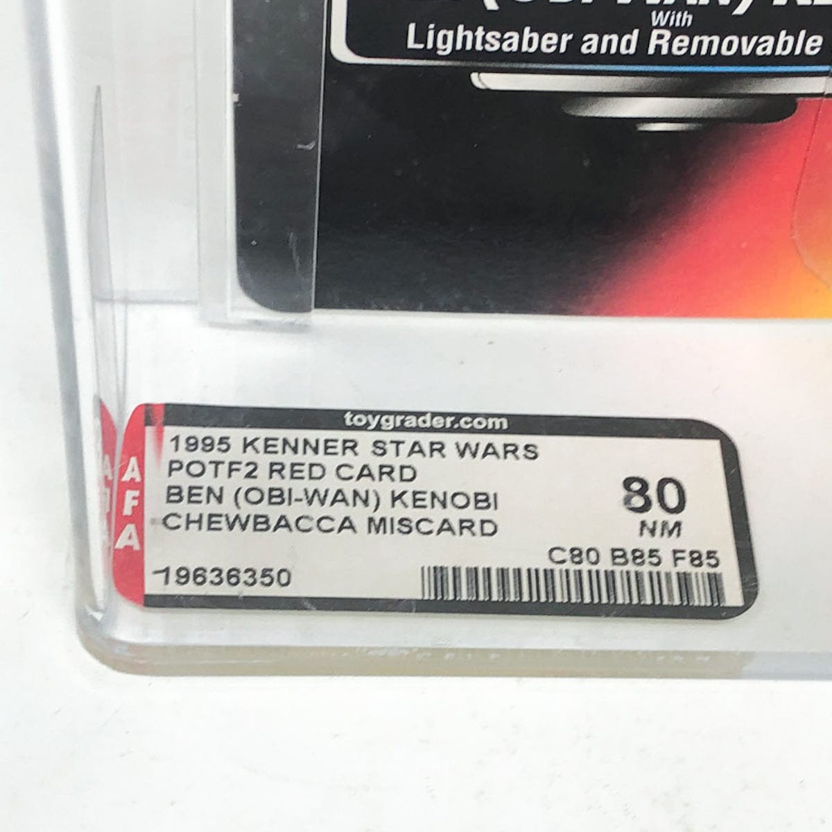 Vintage Hasbro Star Wars Mid MOC Ben (obi-Wan) Kenobi & Chewbacca ERROR AFA80- Hasbro Power of the Force 2 Star Wars Action Figure