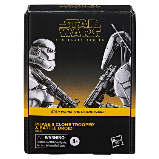 Vintage Hasbro Star Wars Modern MOC Pre-Order Phase II Clone Trooper & Battle Droid 2-pack - Black Series Hasbro Star Wars