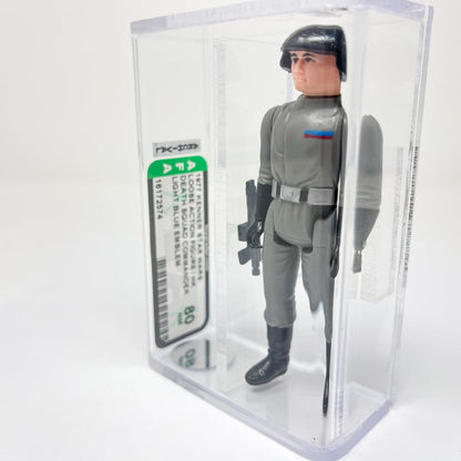 Vintage Kenner Star Wars LC Death Squad Commander Light Blue - AFA 80