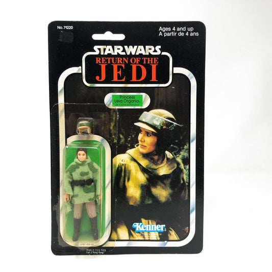 Vintage Kenner Star Wars MOC Leia in Combat Poncho (Endor) 77A Canadian - Mint on Card