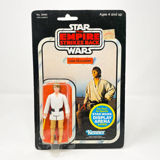 Vintage Kenner Star Wars MOC Luke Skywalker Brown Hair 45A-back - Mint on Card Shaved POP