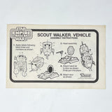 Vintage Kenner Star Wars Paper ESB AT-ST Scout Walker Instructions