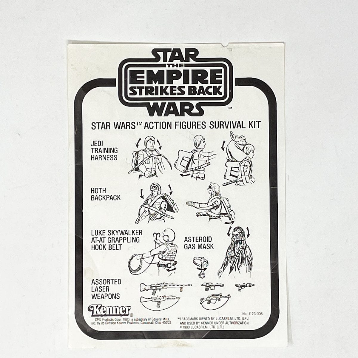 Vintage Kenner Star Wars Paper ESB Survival Kit (Mail-Away) Instructions