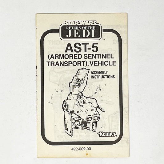 Vintage Kenner Star Wars Paper ROTJ AST-5 Mini-Rig Instructions