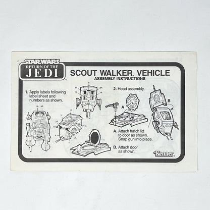 Vintage Kenner Star Wars Paper ROTJ AT-ST Scout Walker Instructions