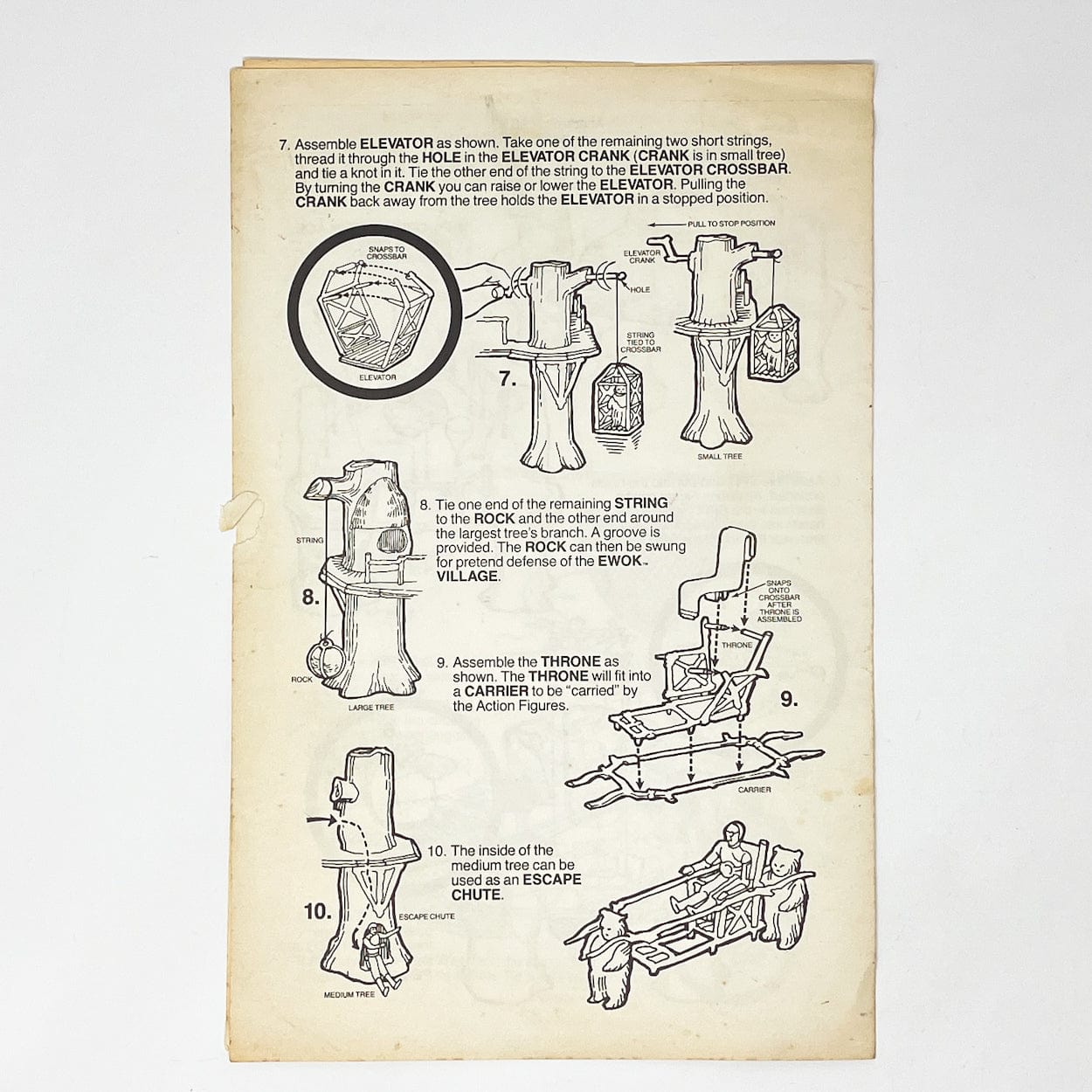 Vintage Kenner Star Wars Paper ROTJ Ewok Village Instructions