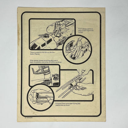 Vintage Kenner Star Wars Paper ROTJ Y-Wing Instructions