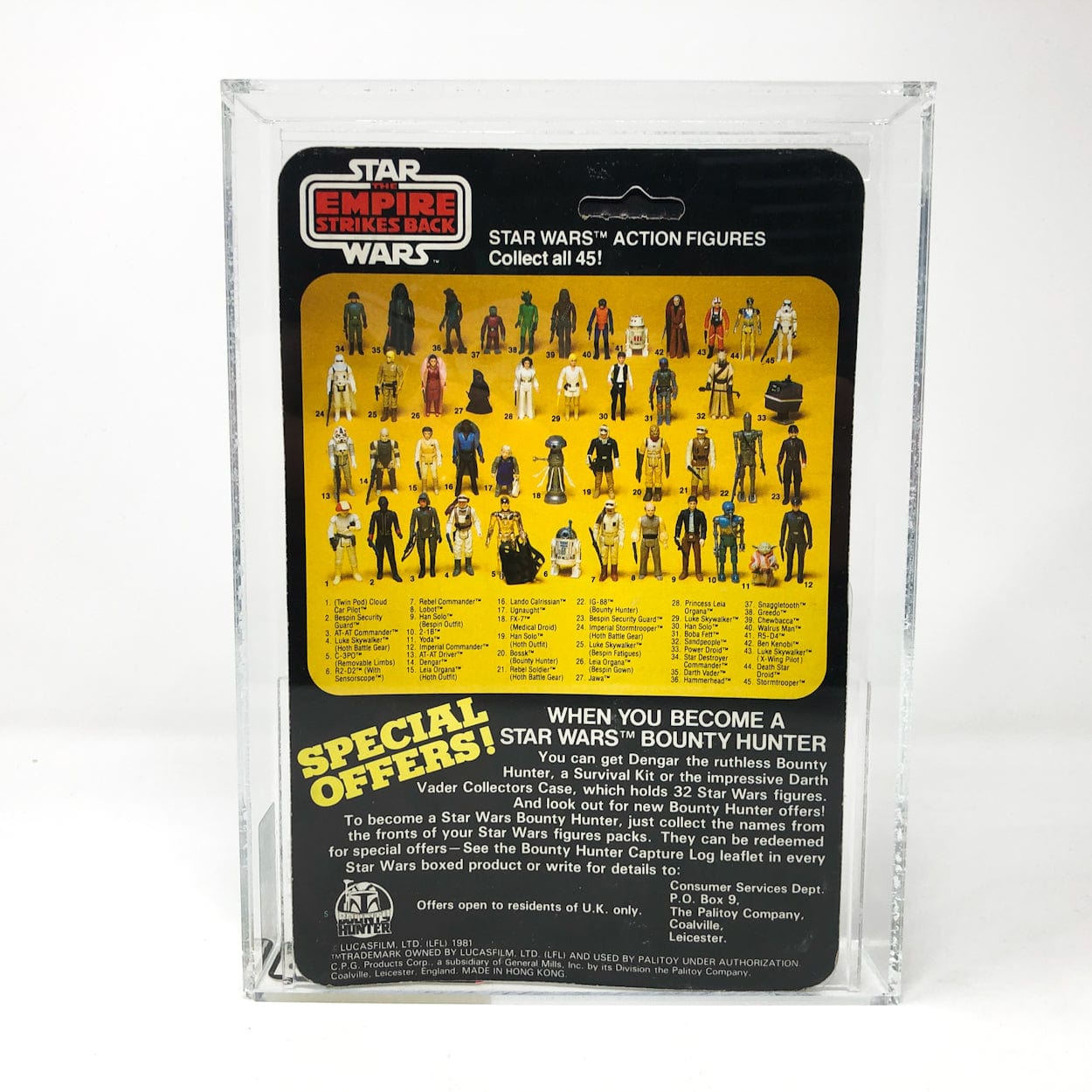 Vintage Kenner Star Wars Toy 4LOM Palitoy ESB 45A - MOC AFA80