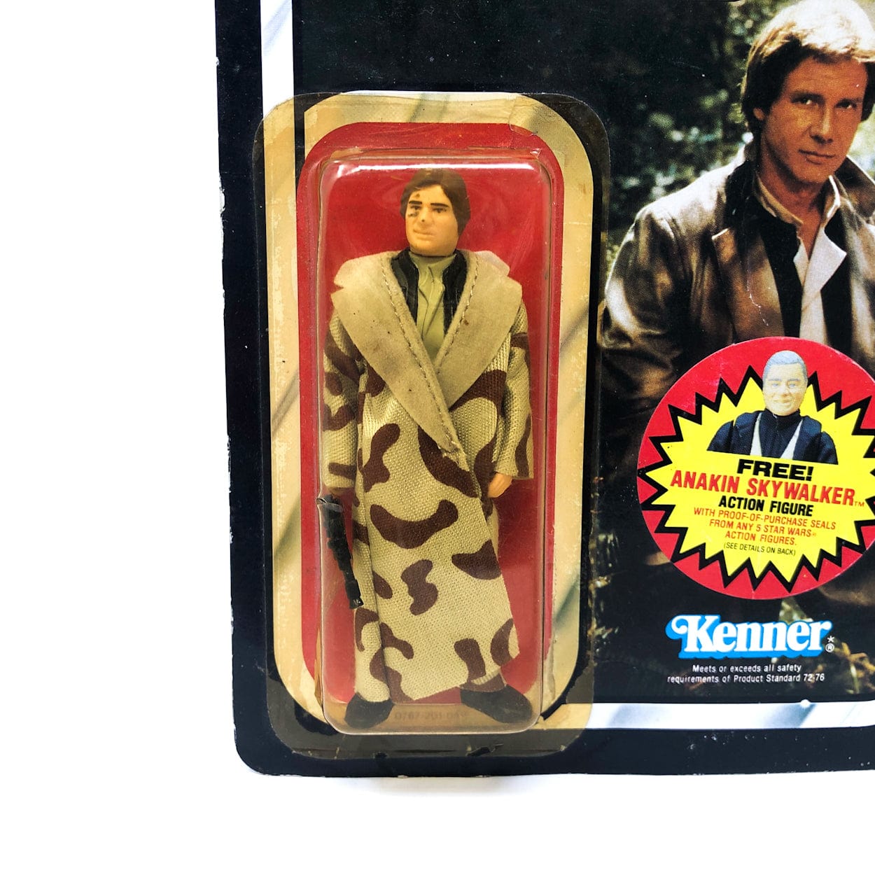 Vintage Kenner Star Wars Toy Han in Trench Coat ROTJ 77B - Mint on Card