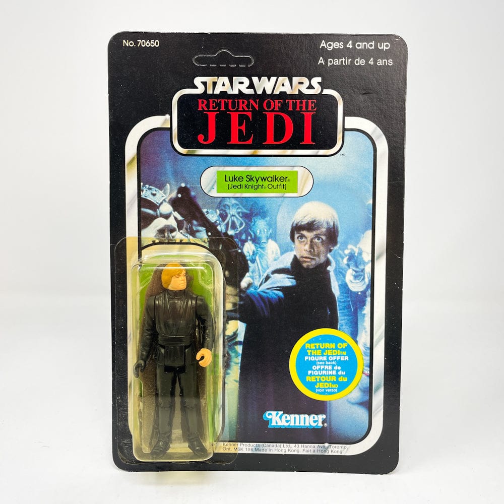 Vintage Kenner Star Wars Toy Luke Jedi Canadian 65A Back - Mint on Card