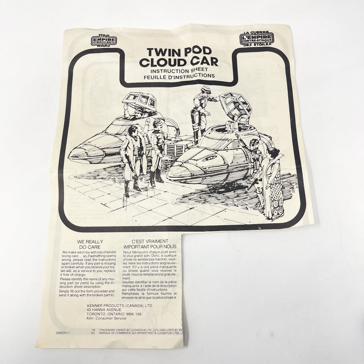 Vintage Kenner Star Wars Vehicle Twin Pod Cloud Car in Canadian SPECIAL OFFER  Box