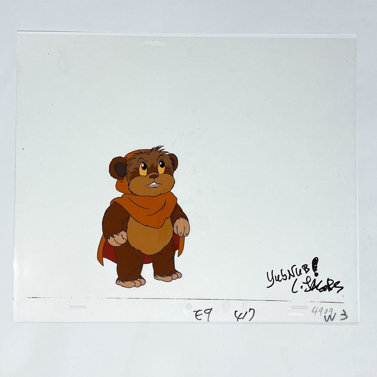 Vintage Nelvana Star Wars Non-Toy Ewoks Cartoon - Autographed Animation Cel A