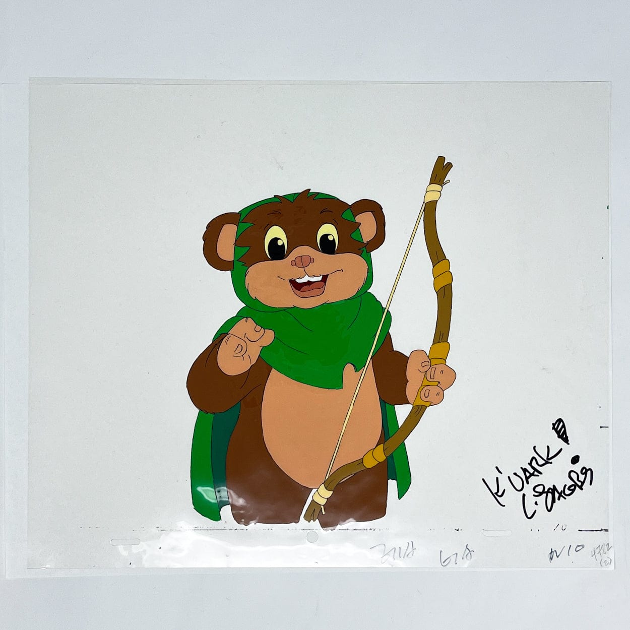 Vintage Nelvana Star Wars Non-Toy Ewoks Cartoon - Autographed Animation Cel G