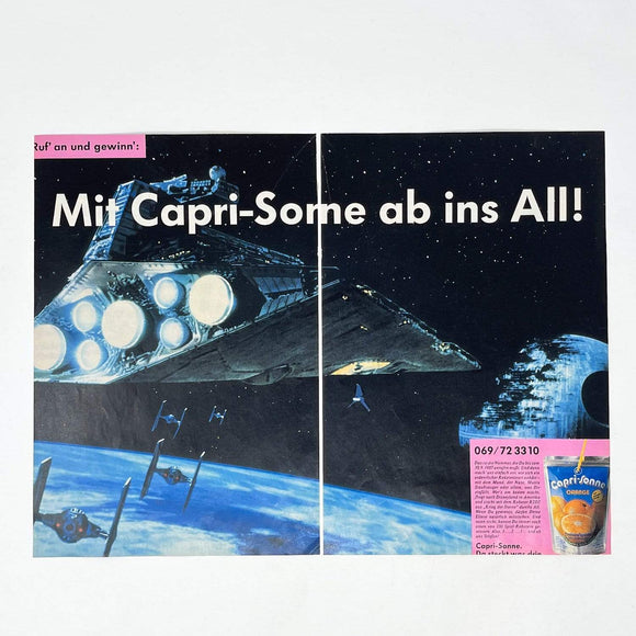 Vintage Capri-Sun Star Wars Ads German Capri-Sun Star Wars Contest Print Ad - Germany (1987)
